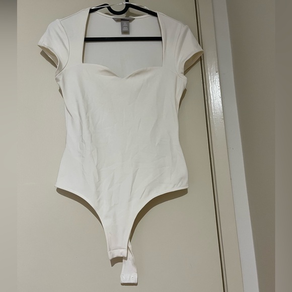White Low Neck Body Suit H&M XS - Picture 1 of 2